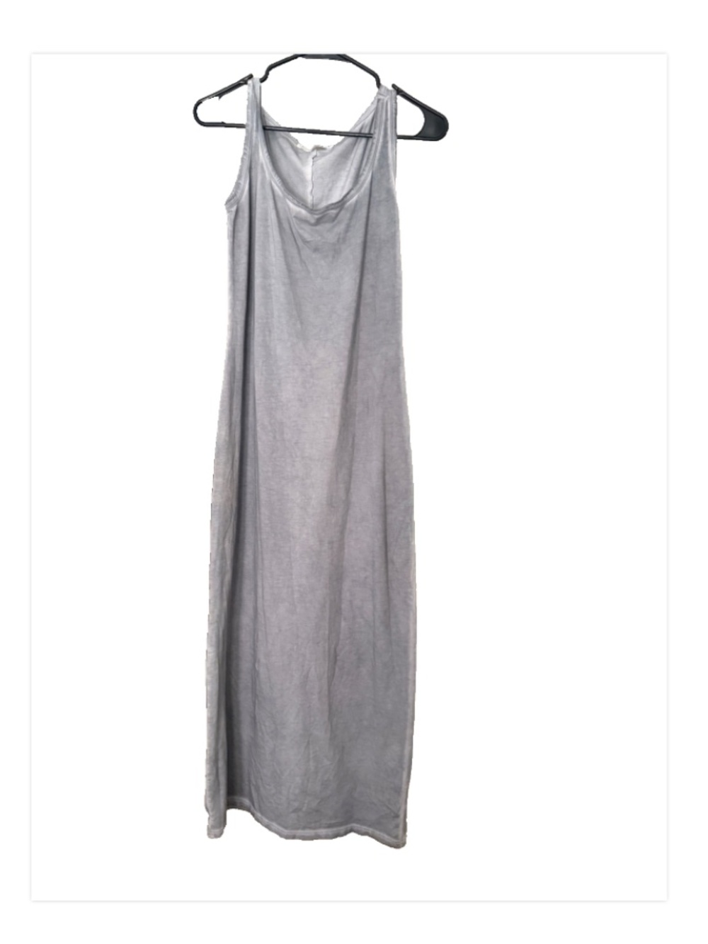 Peruvian Connection Gray 100% Pima Cotton Sleeveless Tank Maxi Dress Size S